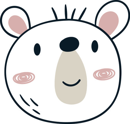 Childish Bear Headのイラスト素材