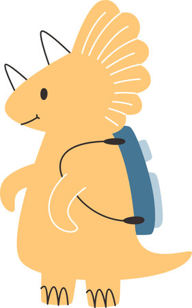 Dinosaur With Backpackのイラスト素材