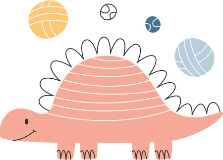 Dinosaur With Ballsのイラスト素材