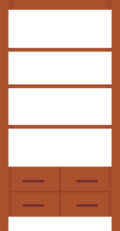 Wooden Shelf Furnitureのイラスト素材
