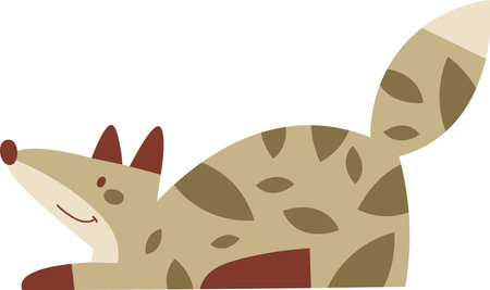 Cute Lying Foxのイラスト素材