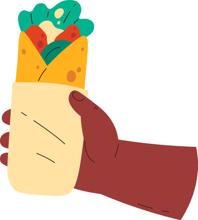 Hand Holding Shawarmaのイラスト素材