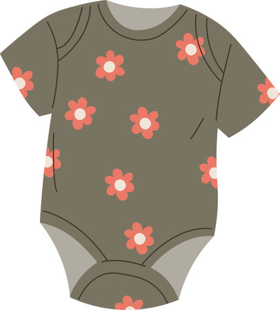 Children Bodysuit With Flowersのイラスト素材