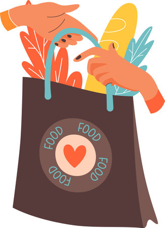 Food Package Deliveryのイラスト素材