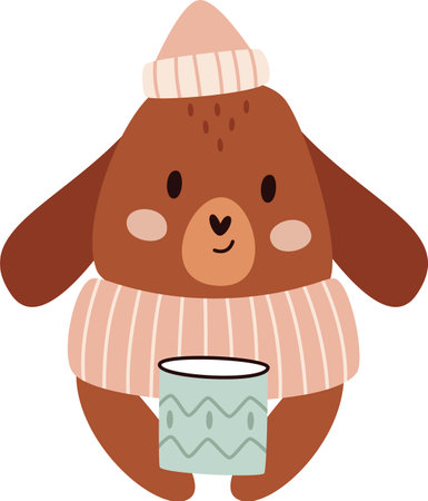 Dog With Coffee Mugのイラスト素材