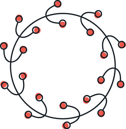 Christmas Floral Circle Wreathのイラスト素材