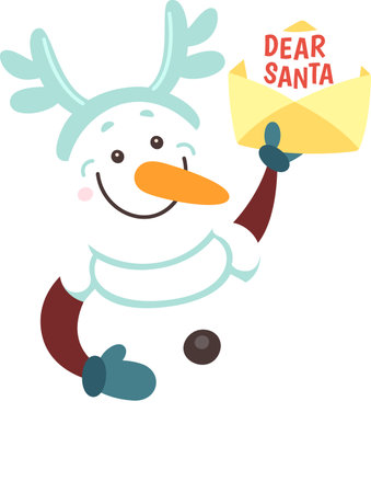 Snowman With Envelopeのイラスト素材