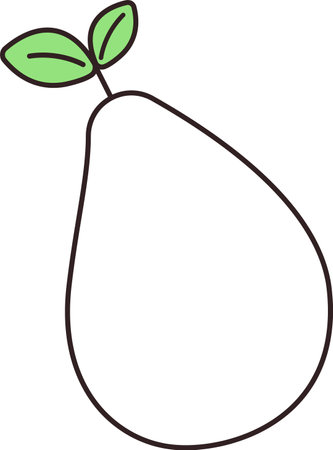 Pear Fruit Doodleのイラスト素材