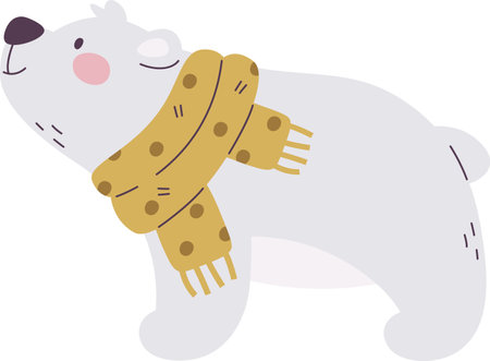 Polar Bear With Scarfのイラスト素材