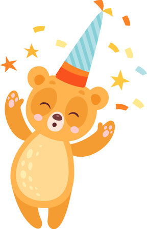 Bear Celebrating Birthdayのイラスト素材