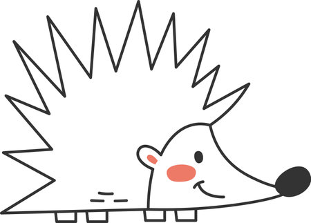 Hedgehog Animal Outlineのイラスト素材