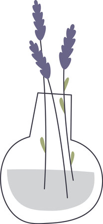 Glass Vase With Flowersのイラスト素材