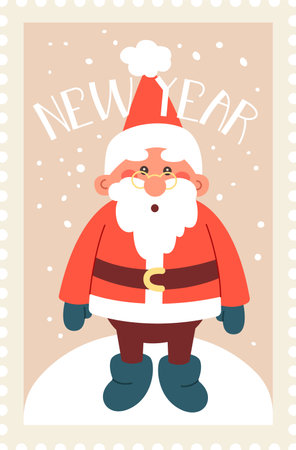 Santa New Year Stampのイラスト素材