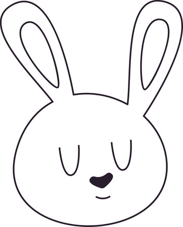 Rabbit Head Linedのイラスト素材