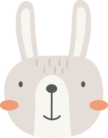 Rabbit Face Cartoonのイラスト素材
