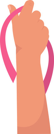 Breast Cancer Awareness Handのイラスト素材