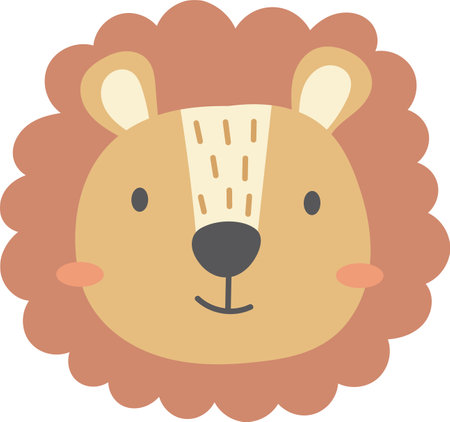 Lion Face Cartoonのイラスト素材