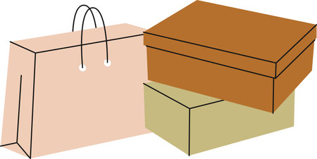 Paper Bag And Shoe Boxesのイラスト素材