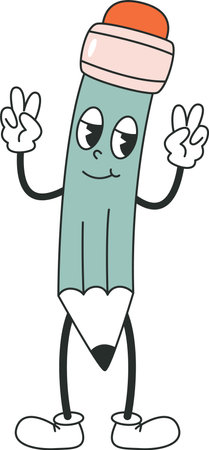 Pencil Stationery Characterのイラスト素材