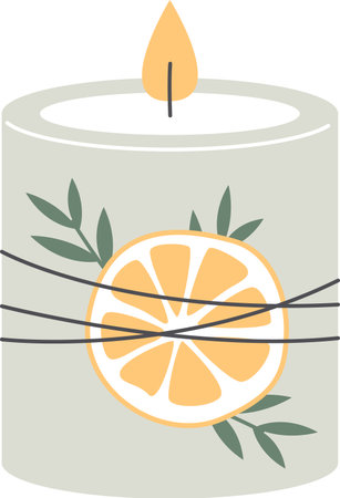 Christmas Candle With Lemonのイラスト素材