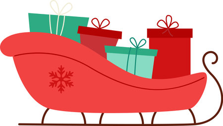 Santa Sleigh With Giftsのイラスト素材