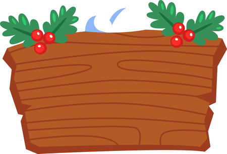 Christmas Wooden Signboardのイラスト素材