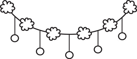Garland Lined Doodleのイラスト素材