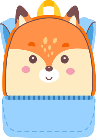 School Fox Backpackのイラスト素材