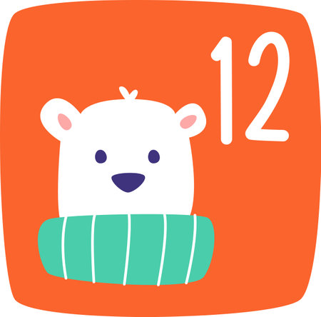 12 Date Christmas Calendar Stickerのイラスト素材