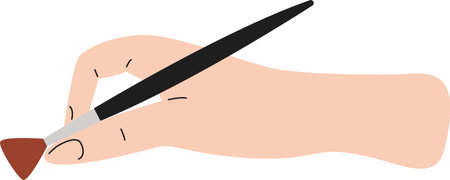 Hand With Brush Paintingのイラスト素材