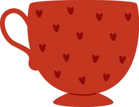 Tea Cup With Heartsのイラスト素材