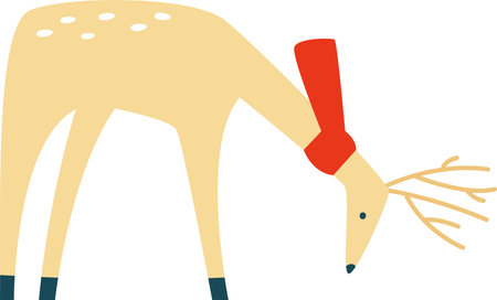 Winter Deer Animalのイラスト素材