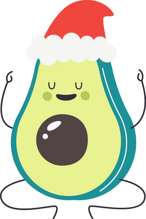 Avocado Christmas Characterのイラスト素材