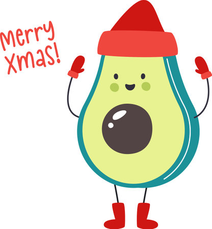 Avocado Christmas Characterのイラスト素材