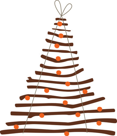 Christmas Garland Hanging Decorationのイラスト素材