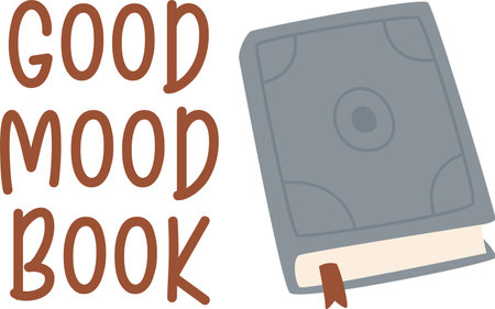 Good Mood Book Lettering Stickerのイラスト素材