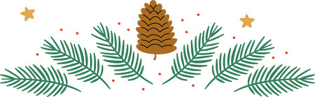 Floral Christmas Pine Cone Ornamentのイラスト素材