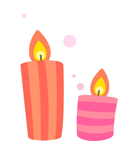 Christmas Candles Stickerのイラスト素材