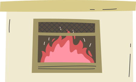 Home Fireplaces Burningのイラスト素材