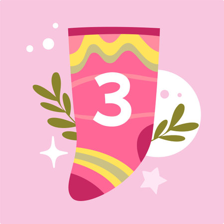 Christmas Advent Calendar 3 Decemberのイラスト素材