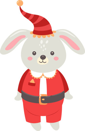 Rabbit With Santa Costumeのイラスト素材