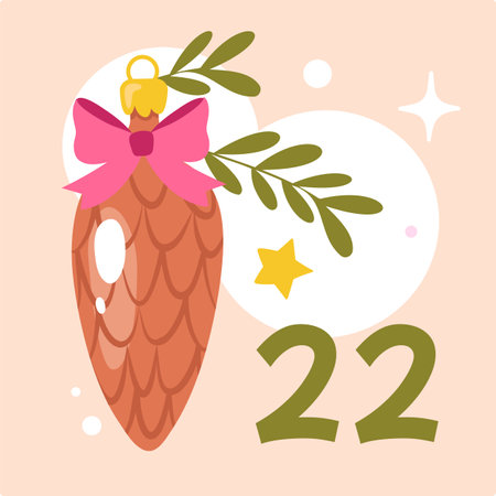 Christmas Advent Calendar 22 Decemberのイラスト素材