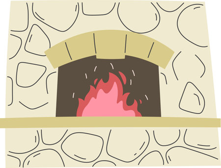 Home Fireplaces Burningのイラスト素材
