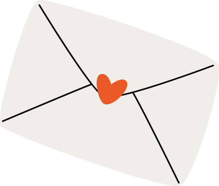 Paper Envelope With Heartのイラスト素材