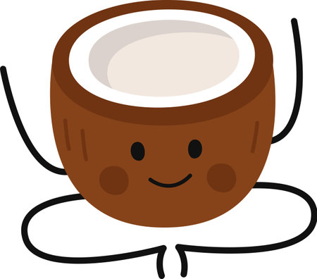 Coconut Cartoon Characterのイラスト素材