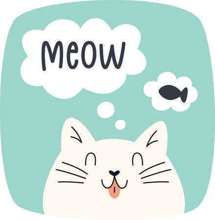 Meow Cat Stickerのイラスト素材