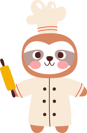 Sloth Chef Characterのイラスト素材