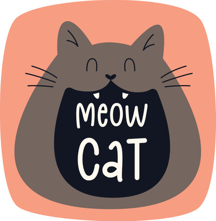 Meow Cat Stickerのイラスト素材