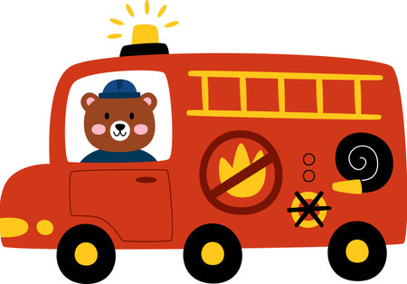 Firefighter Vehicle Illustrationのイラスト素材