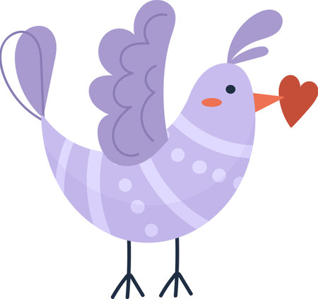 Bird Holding Heartのイラスト素材